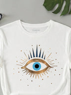 Eye Print Short Sleeve T-Shirt - Piña Colada