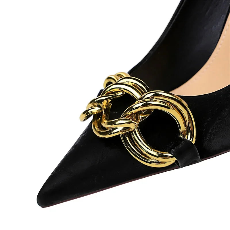 Thin High Heels Shallow Pointed - Piña Colada