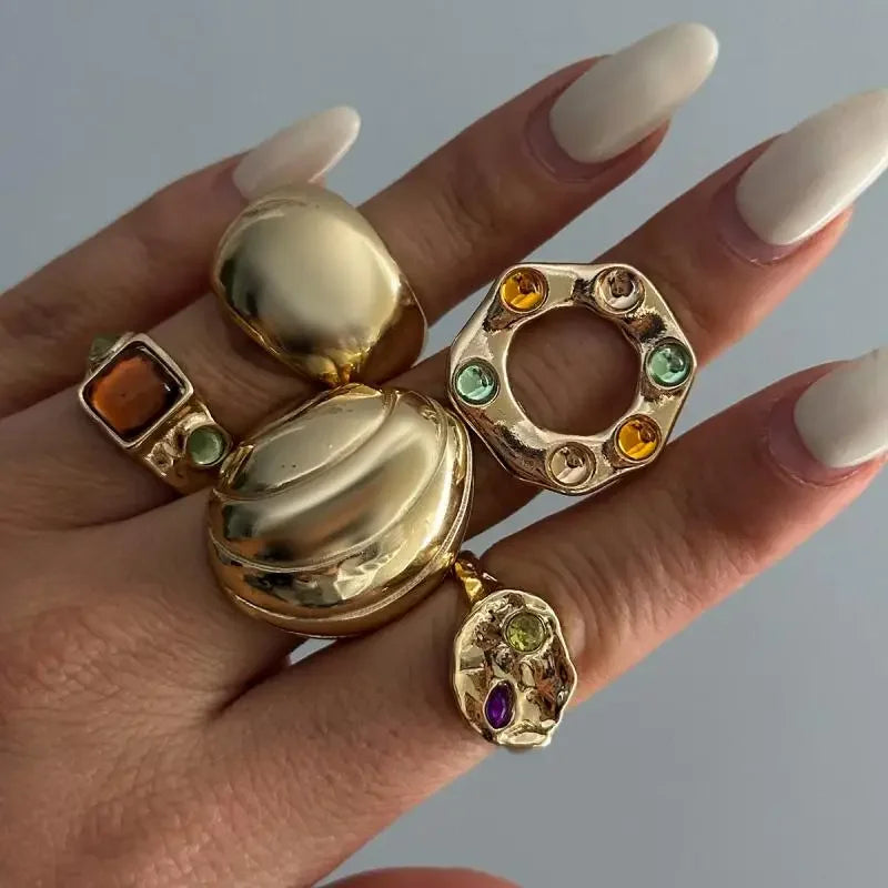 5Pcs/Set Vintage Irregular Metal - Piña Colada