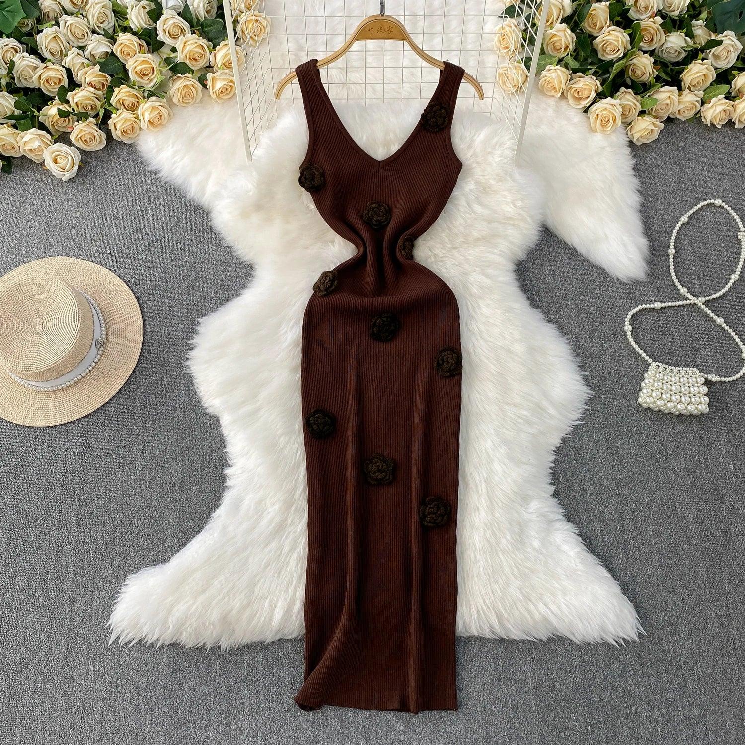 Chic Off Bodycon Dress Wrap Knitted - Piña Colada