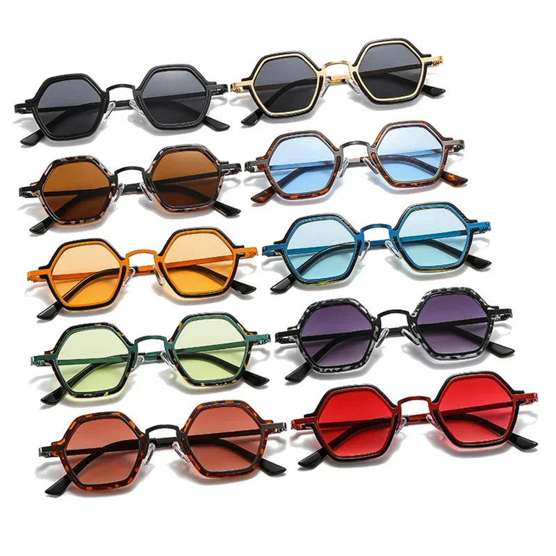 Retro Polygon Square Sunglasses - Piña Colada