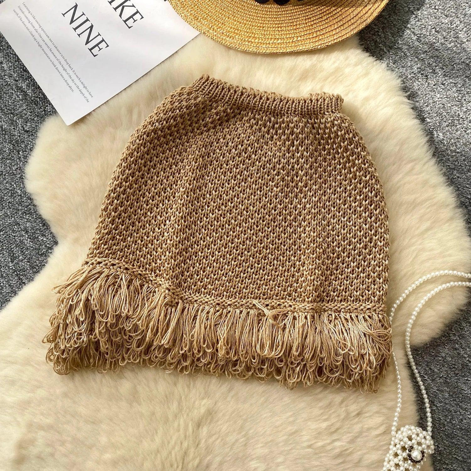 Knitting Tassels Skirt - Piña Colada
