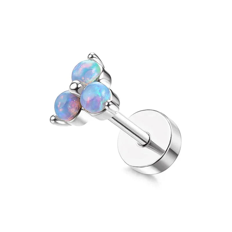 Moon-Shaped Screw-Back Stud Earring - Piña Colada