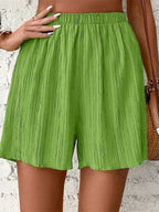 Women High Waist Solid Shorts - Piña Colada