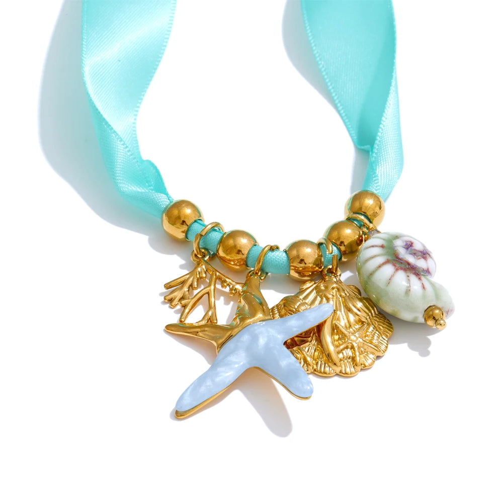 Ocean Amore Ribbon Necklace