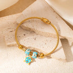 Colorful Eyes & Heart Drip Oil Pendant Bracelet - Piña Colada