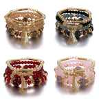 4Pcs New Tassel Charm Beads Bracelet - Piña Colada