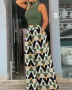 European Chic Two-Piece Set – Vest & Trousers for Effortless Style - Piña Colada