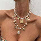 2Pcs/Set Butterfly Sunflower Necklace - Piña Colada