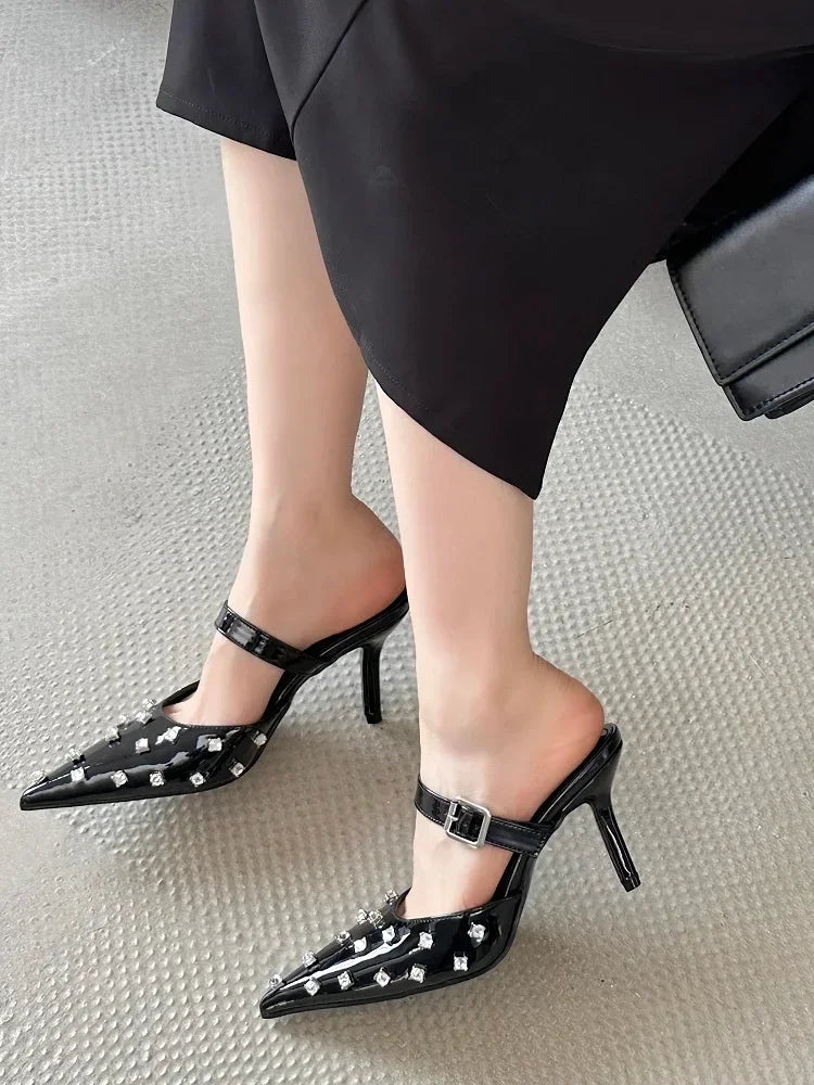 Crystal Diamond Buckle Pointed Toe - Piña Colada