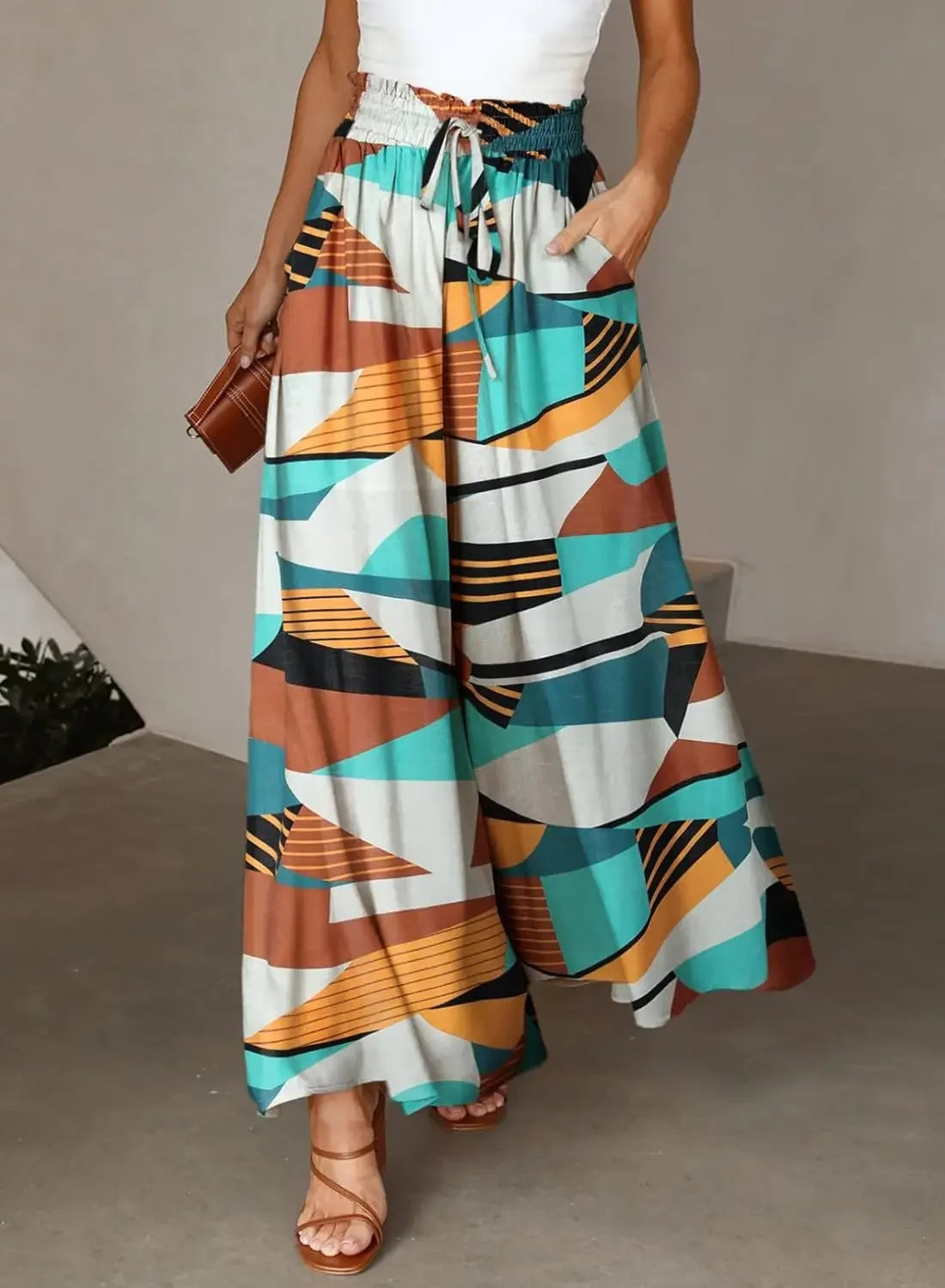 Casual Pants Baggy High-waisted - Piña Colada