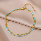 Stainless Steel Gold-Plated Anklet for Women - Piña Colada