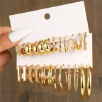 Modyle Geometric Pearl Hoop Earrings Set - Piña Colada