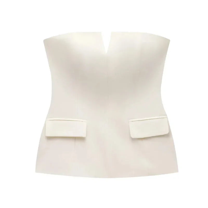 Backless Corset Tube Top – High Street Style - Piña Colada