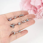 Moon-Shaped Screw-Back Stud Earring - Piña Colada