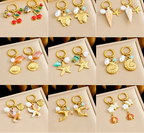 316L Stainless Steel Shell Earrings - Piña Colada