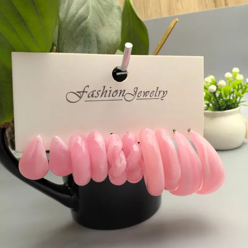 10pcs Earrings Hoops - Piña Colada