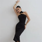 Turtleneck Off-shoulder Maxi Dress