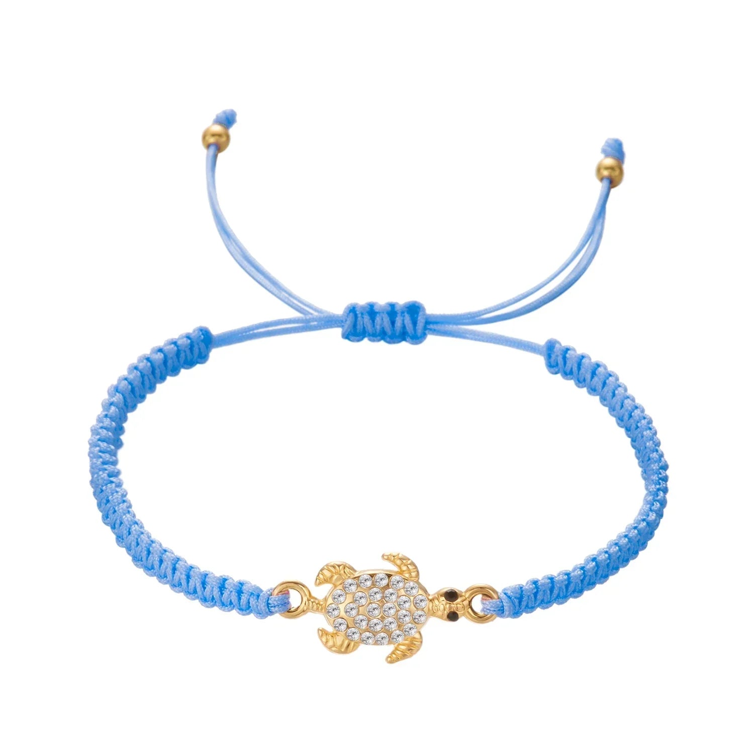 Bohemian Rhinestone Sea Turtle Woven Bracelet - Piña Colada