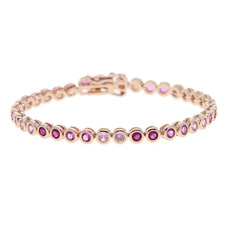 Zirconia Tennis Chain Bracelet - Piña Colada