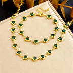 316L Stainless Steell Colour Heart Rhinestones - Piña Colada