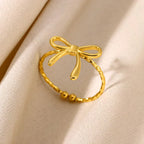Stainless Steel Zircon Adjustable Ring - Piña Colada