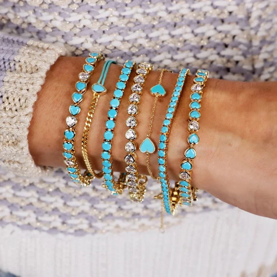 Zirconia Tennis Chain Bracelet - Piña Colada