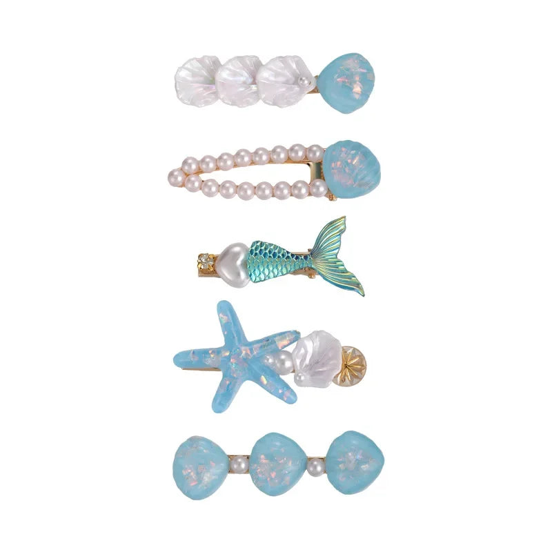 Mermaid Starfish Shell Hairpins - Piña Colada