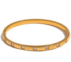 Zirconia Stainless Steel Wrist Bangle