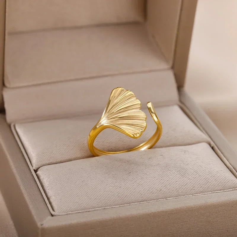 Stainless Steel Zircon Adjustable Ring - Piña Colada