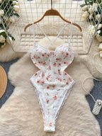 Summer Lace Bodysuit Women's Floral - Piña Colada