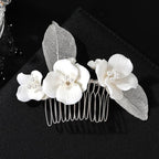 Crystal Pearl Hair Comb Clip - Piña Colada