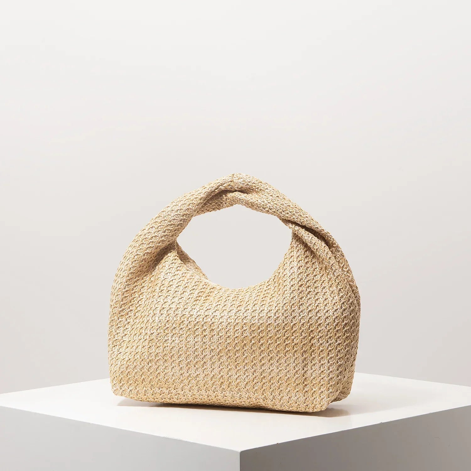 Pleated Straw Bag - Piña Colada