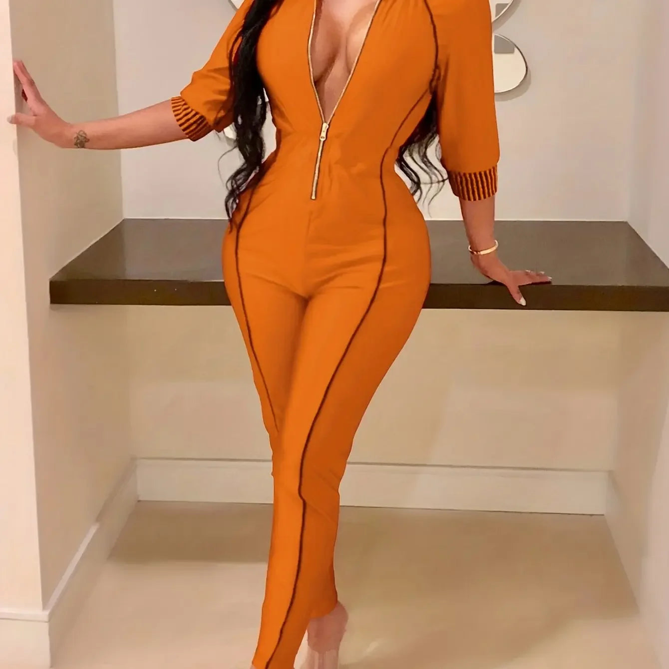 Casual Skinny Jumpsuit - Piña Colada