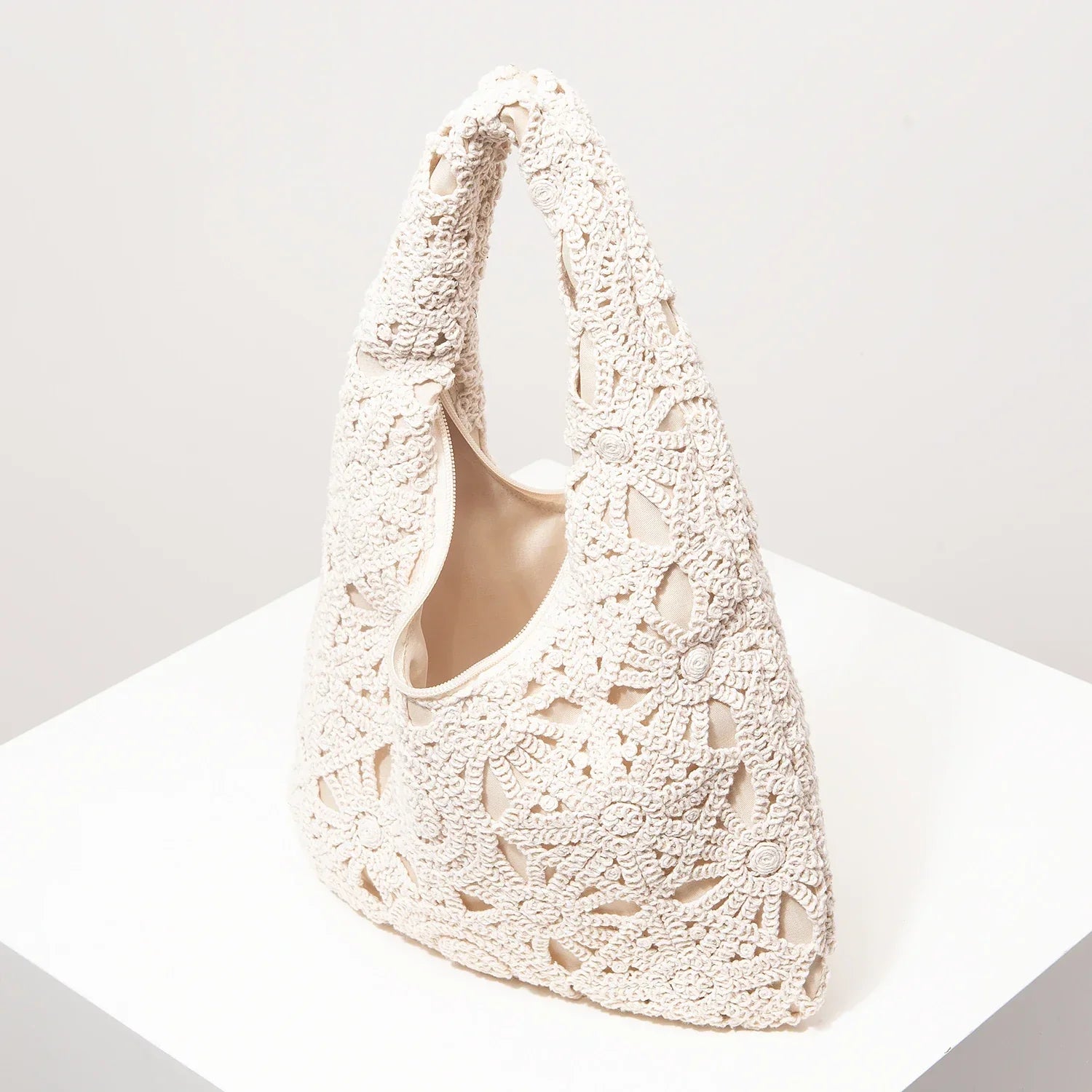 Pattern Hollow Shoulder Bag - Piña Colada