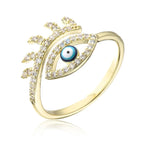 Hollowed out Evil Eye Ring - Piña Colada