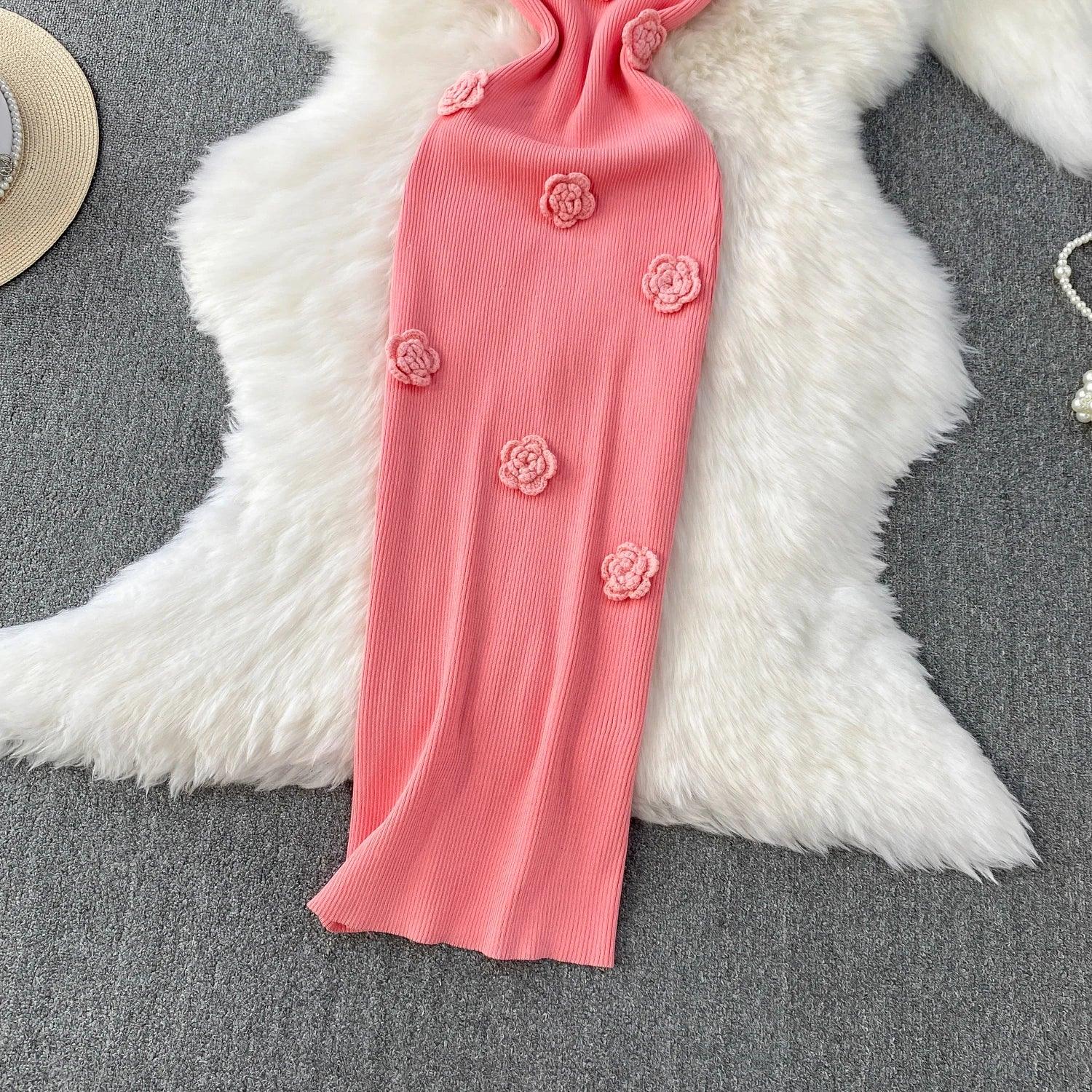 Chic Off Bodycon Dress Wrap Knitted - Piña Colada