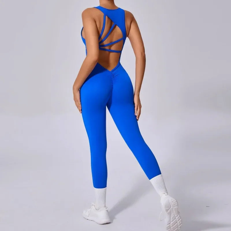 Seamless Sleeveless Yoga Jumpsuit for Women - Piña Colada