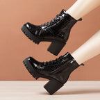Ankle Boots Bright Leather - Piña Colada