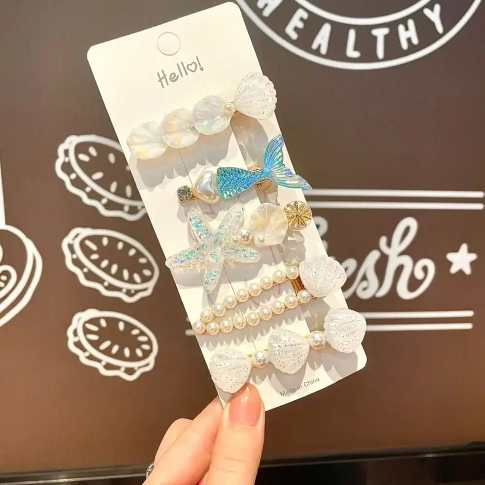 Shell Starfish Hair Clips - Piña Colada