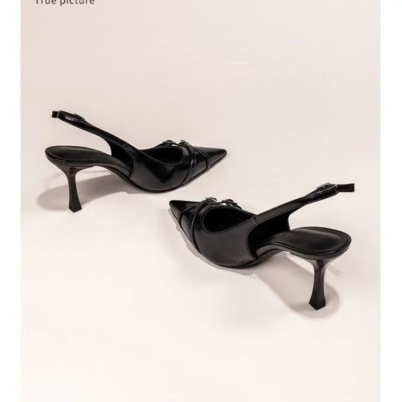 Pointed Toe High-heeled Shoes - Piña Colada