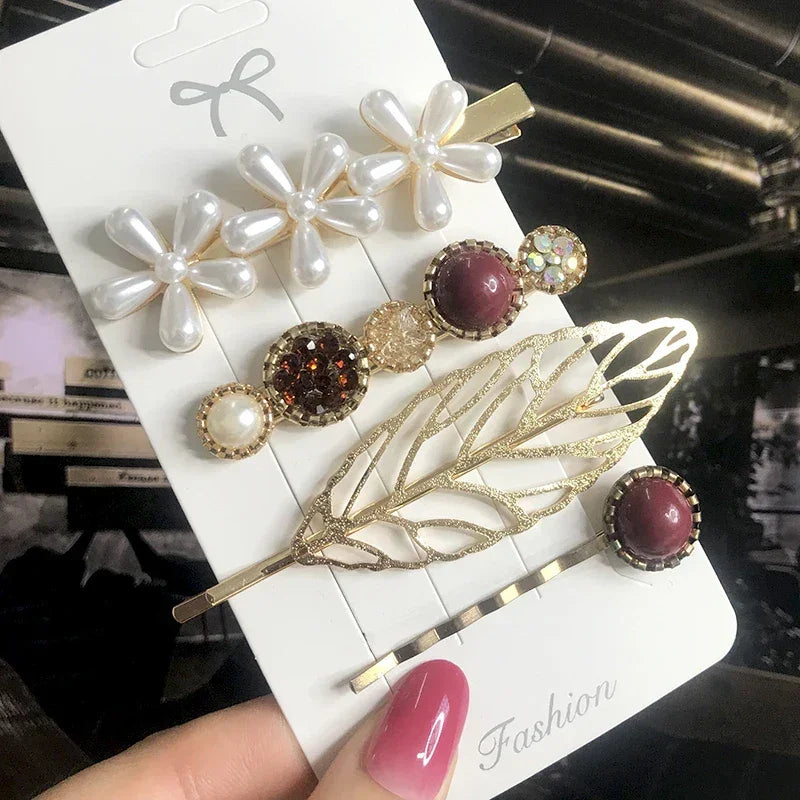 3/4pcs Set Pearl Hair Clip - Piña Colada