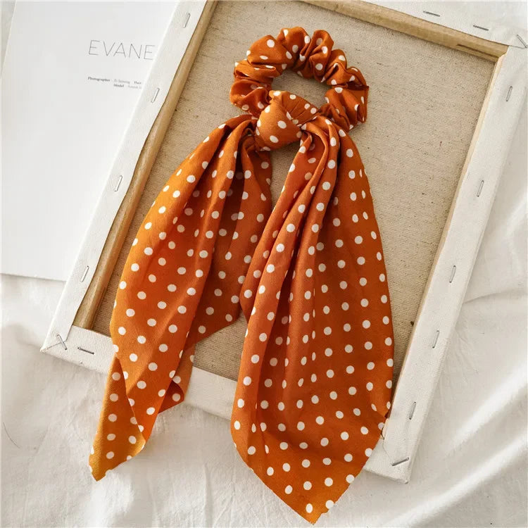 Print Bow Satin Long Ribbon - Piña Colada