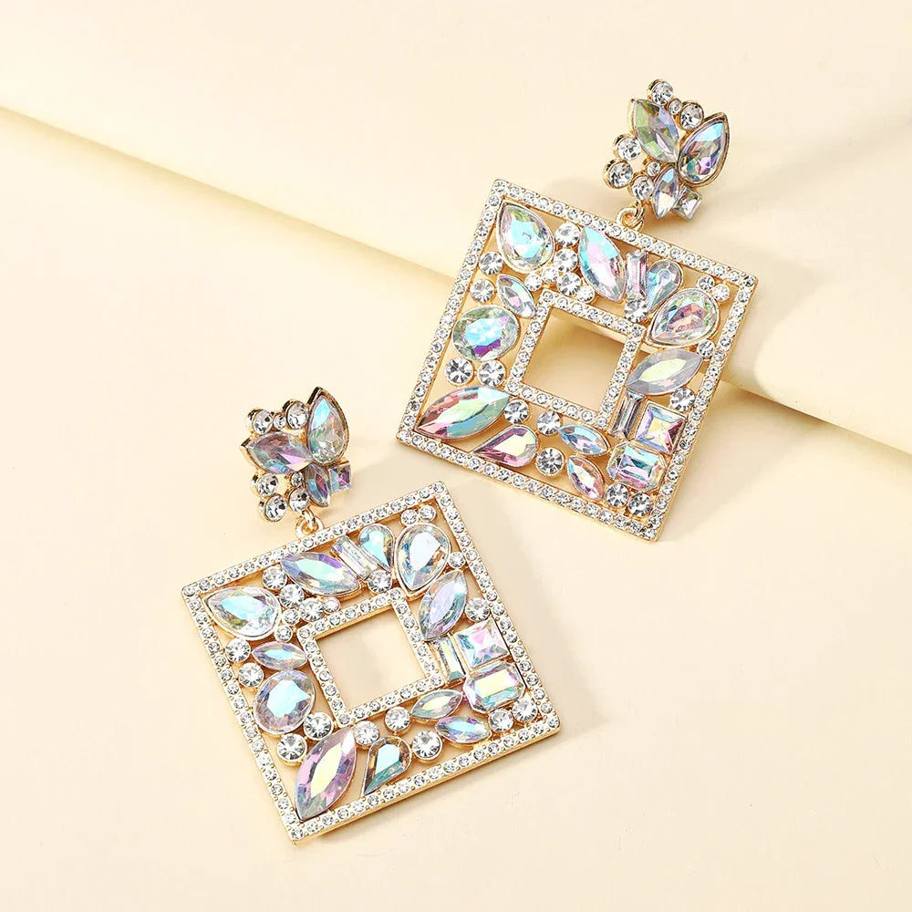 Colorful Crystal Earrings - Piña Colada