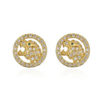Leopard Head Stud Earrings - Piña Colada