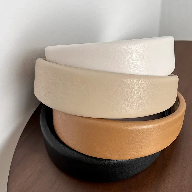 PU Leather Padded Thick Hairband - Piña Colada