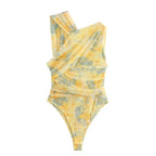 Print Mesh Bodysuit - Piña Colada