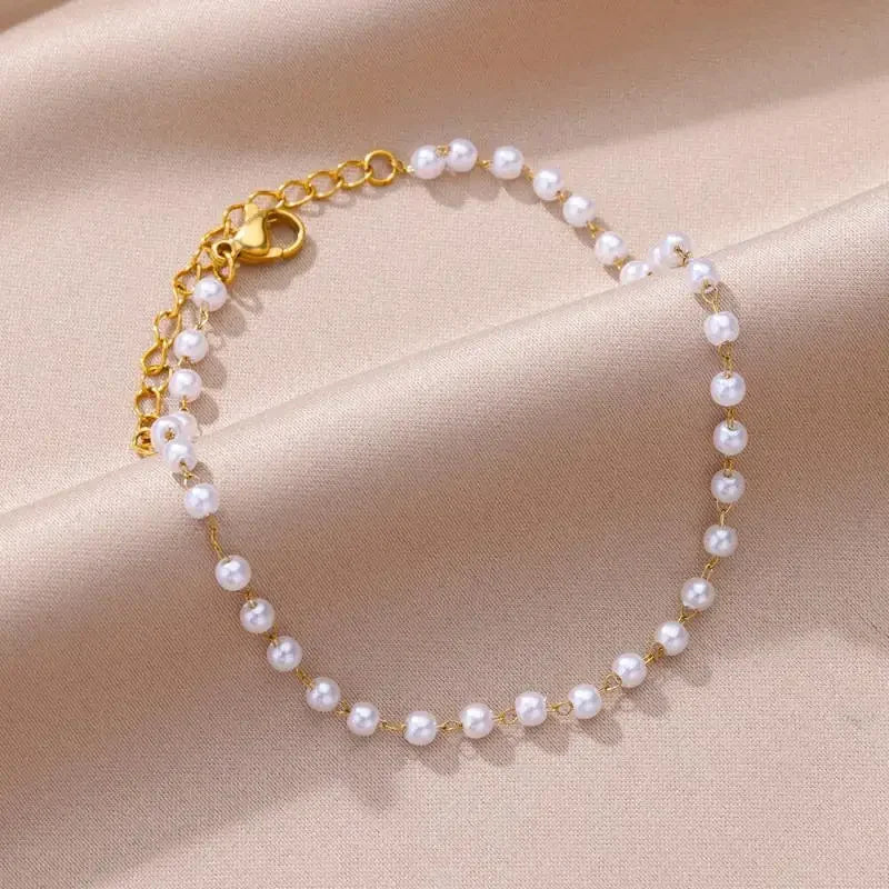 Stainless Steel Gold-Plated Anklet for Women - Piña Colada