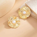Pearl Texture Wrinkles Earrings - Piña Colada