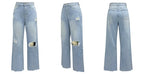 High Waist Coated Wide Leg Jeans – Street Style Elegance - Piña Colada